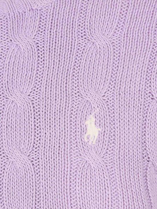 26SS 폴로 랄프로렌 포니 로고 피마코튼 케이블 니트 스웨터 211971869505 Light Purple - POLO RALPH LAUREN