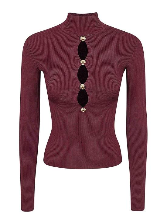 26SS 셀프 포트레이트 긴팔 티셔츠 RS26138TBURGUNDY Burgundy