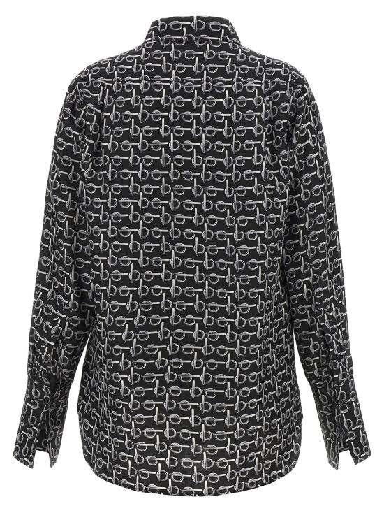  버버리 프린트 실크 셔츠 8090732SILVERBLACK - BURBERRY