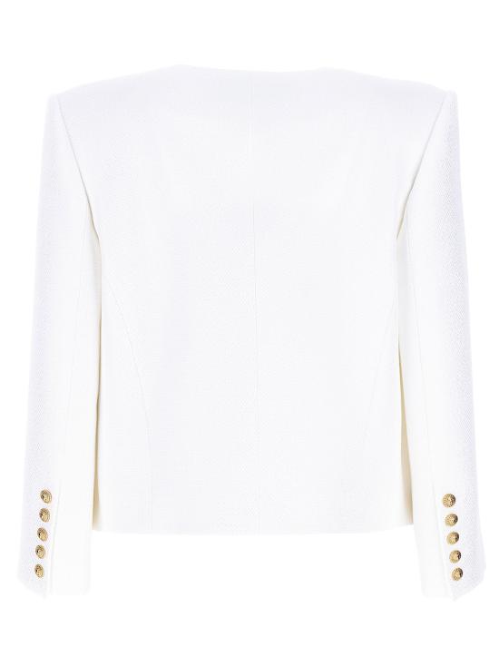 25SS 발망 수트 자켓 블레이저 스펜서 블레이저 화이트 - BALMAIN