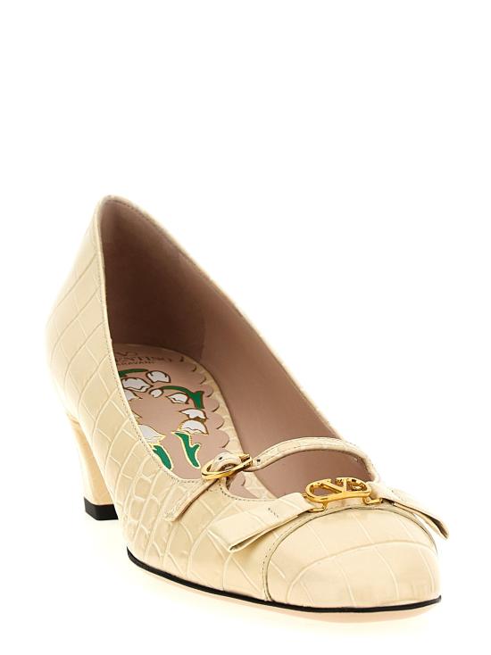 25SS 발렌티노 가라바니 힐/펌프스 보우우 펌프스 화이트 - VALENTINO GARAVANI