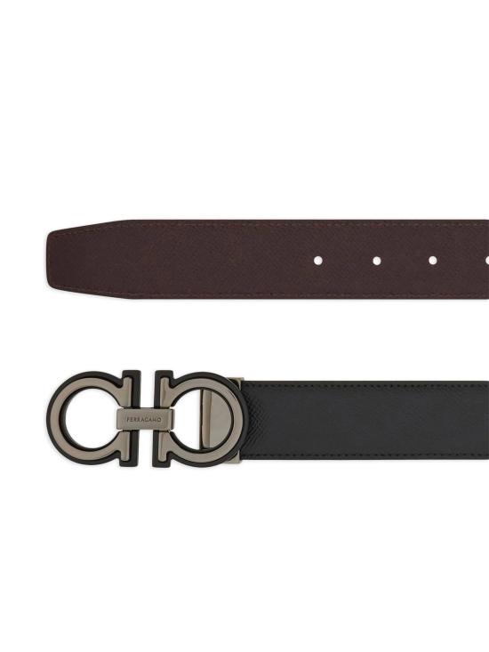 26SS 살바토레 페라가모 가죽 벨트 67A254 780269 BLACK OXBLOOD DOM - SALVATORE FERRAGAMO