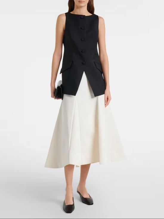 26SS 로에 미디 스커트 41832139107 White - ROHE