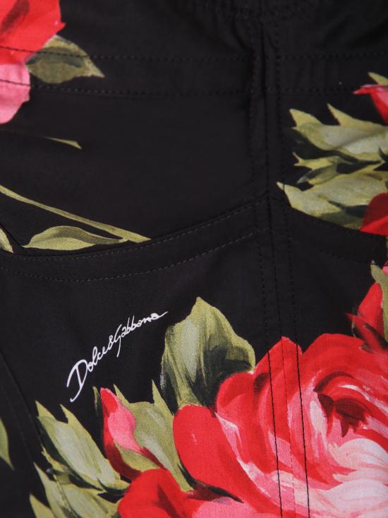 26SS 돌체앤가바나 로즈 부케 프린트 코튼 뷔스티에 탑 F7BB1T HS5UT HN5ZN Black - DOLCE & GABBANA