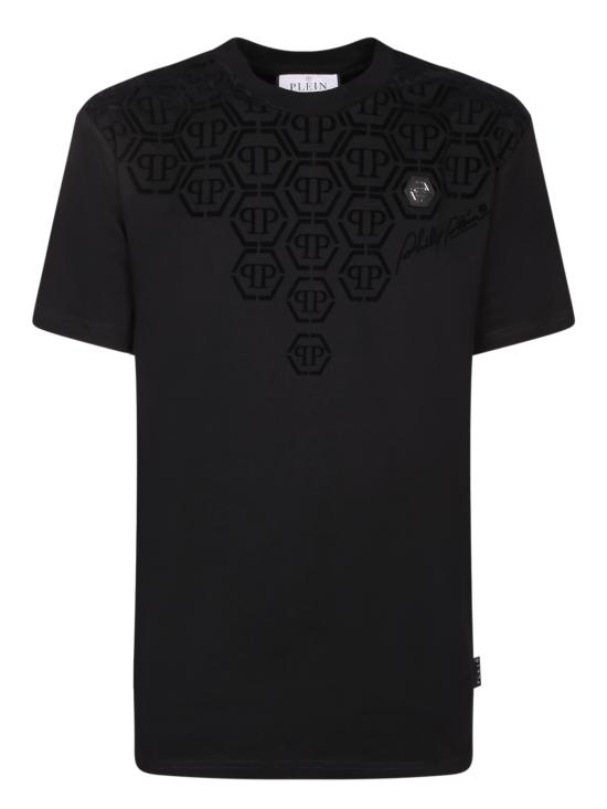 26SS 필립 플레인 반팔 티셔츠 MTK8682 PJY002N 02 Black