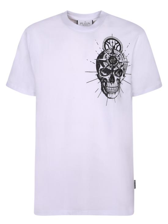 26SS 필립 플레인 반팔 티셔츠 MTK8857 PJY002N 01 White