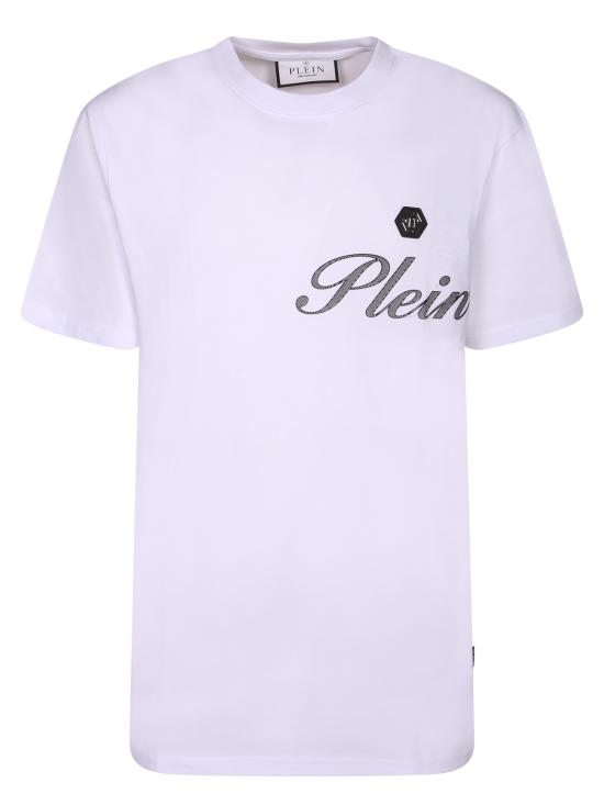 26SS 필립 플레인 반팔 티셔츠 MTK8880 PJY002N 01 White