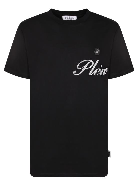 26SS 필립 플레인 반팔 티셔츠 MTK8880 PJY002N 02 Black