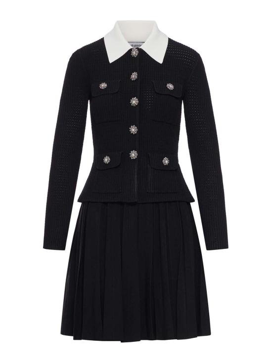 26SS 셀프 포트레이트 미디 원피스 RS26109SBLACK DOM