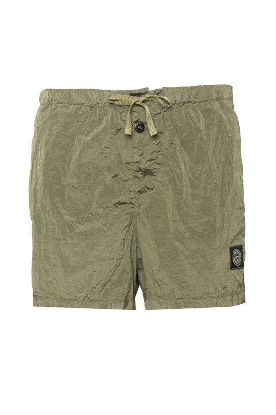26SS 스톤 아일랜드 포켓 나일론 메탈 에코닐 에코닐 레귤러 핏 미드 렝스 스윔 쇼츠 L1S15B100004S0043 V005G Green
