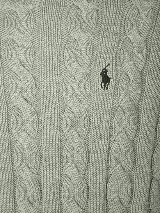 26SS 폴로 랄프로렌 로고 자수 케이블 니트 스웨터 710775885 528 Green - POLO RALPH LAUREN