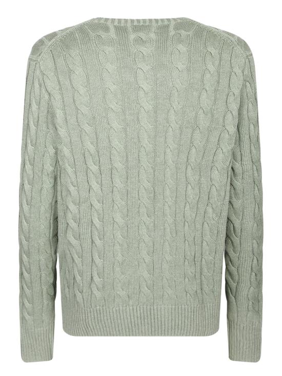 26SS 폴로 랄프로렌 로고 자수 케이블 니트 스웨터 710775885 528 Green - POLO RALPH LAUREN