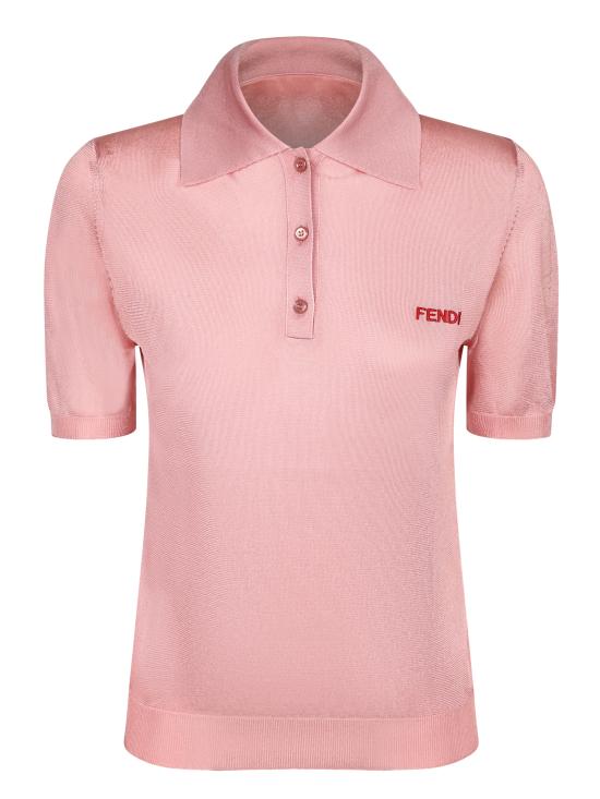 26SS 펜디 샤이니 비스코스 폴로 셔츠 FZXE82 AW4V F1W0S Pink