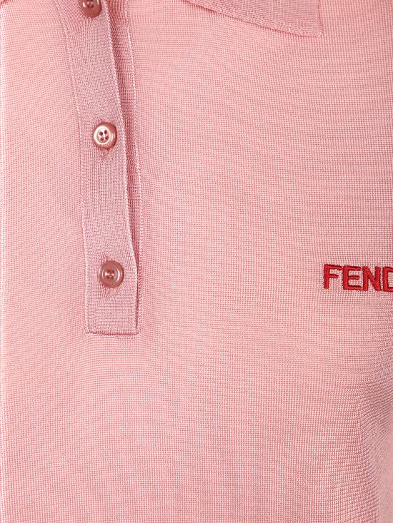 26SS 펜디 샤이니 비스코스 폴로 셔츠 FZXE82 AW4V F1W0S Pink - FENDI