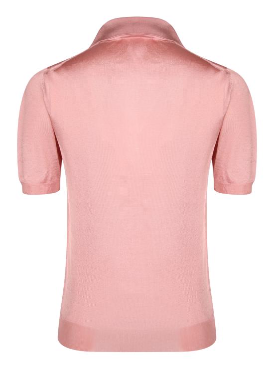 26SS 펜디 샤이니 비스코스 폴로 셔츠 FZXE82 AW4V F1W0S Pink - FENDI