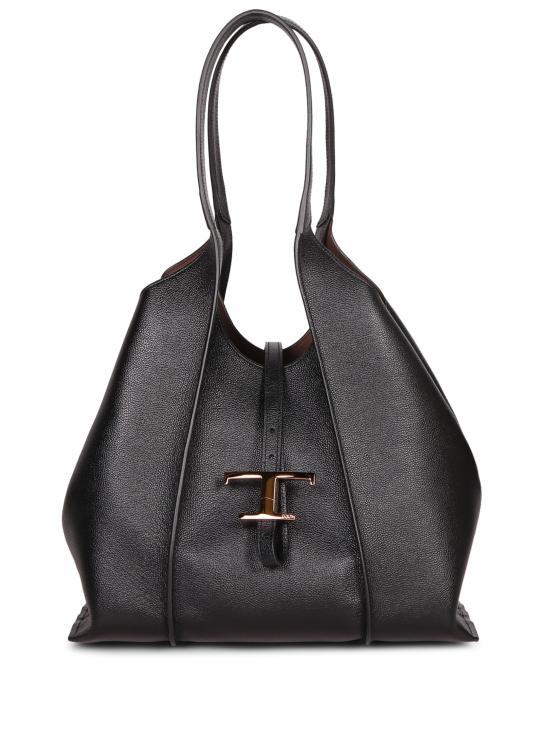 26SS 토즈 T 타임리스 스몰 쇼핑백 XBWTSBA 0200Q8E B999 Black