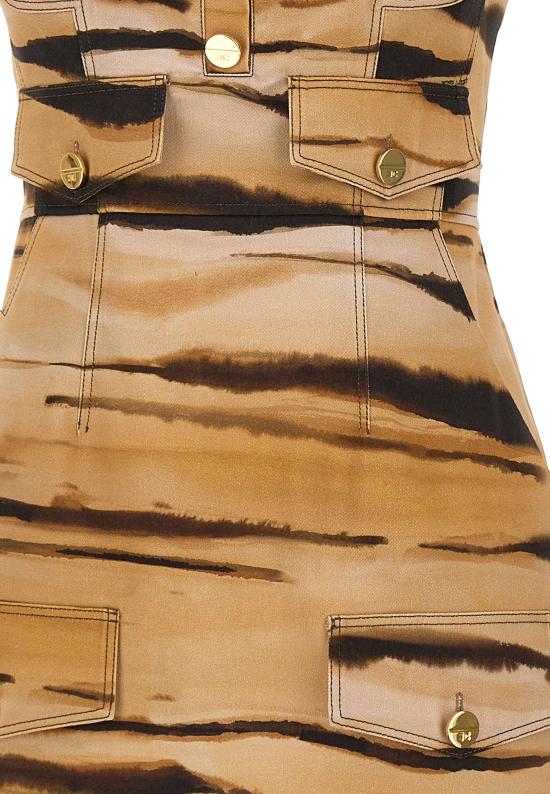 26SS 엘리자베타프랜치 숏 원피스 AB95962E2 470 Brown - ELISABETTA FRANCHI