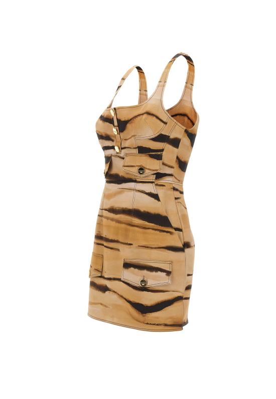 26SS 엘리자베타프랜치 숏 원피스 AB95962E2 470 Brown - ELISABETTA FRANCHI