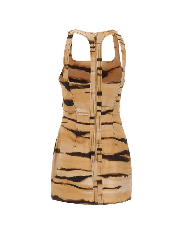 26SS 엘리자베타프랜치 숏 원피스 AB95962E2 470 Brown - ELISABETTA FRANCHI