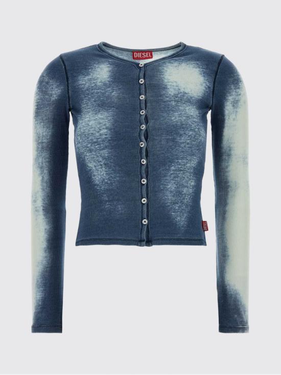 26SS 디젤 T-가브리엘 립-저지 가디건 A236660LECF 01 Blue - DIESEL