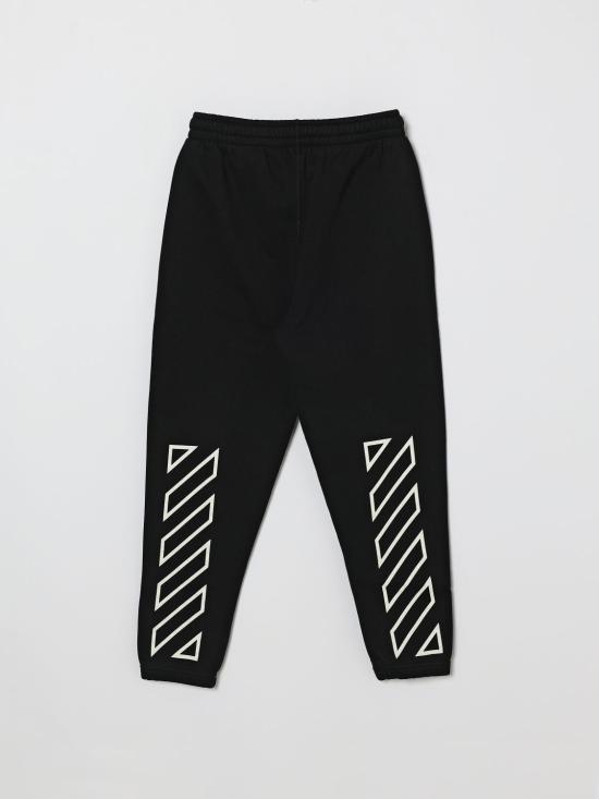 26SS [키즈] 오프화이트 트레이닝/조거 팬츠 OBCH001S26FLE001 001 Black - OFF WHITE