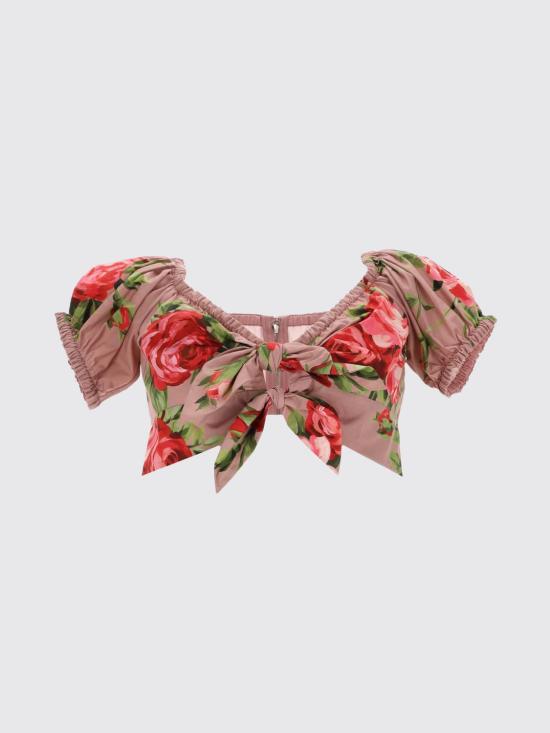 26SS 돌체앤가바나 로즈 부케 프린트 코튼 탑 F7AV0THS5UT HF5ZN Pink - DOLCE & GABBANA