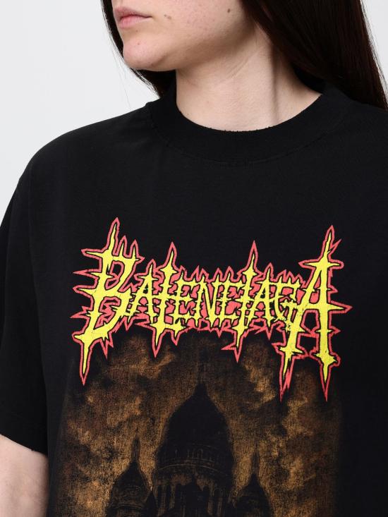 26SS 발렌시아가 반팔 티셔츠 850990TUVE4 1000 Black - BALENCIAGA