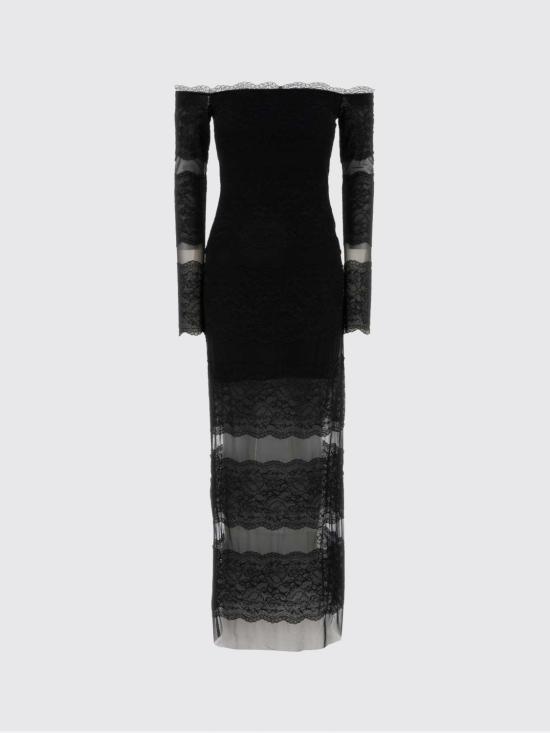 26SS 블루마린 롱 원피스 P622A760A N0990 Black - BLUMARINE