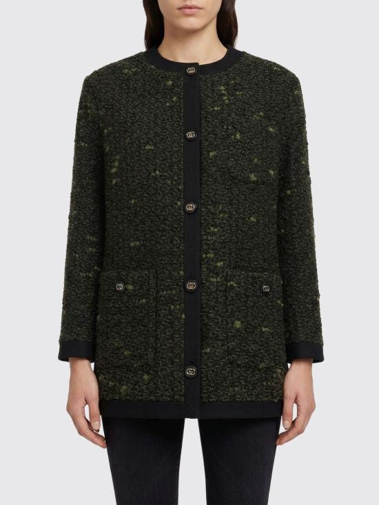 26SS 구찌 울 부클레 재킷 846394ZAUCL 3005 Green