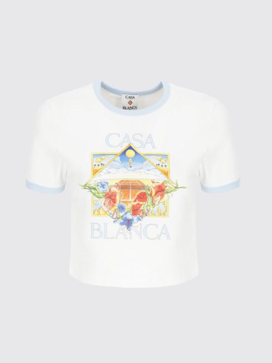 26SS 카사블랑카 반팔 티셔츠 WSS26JTS010 03 White - CASABLANCA