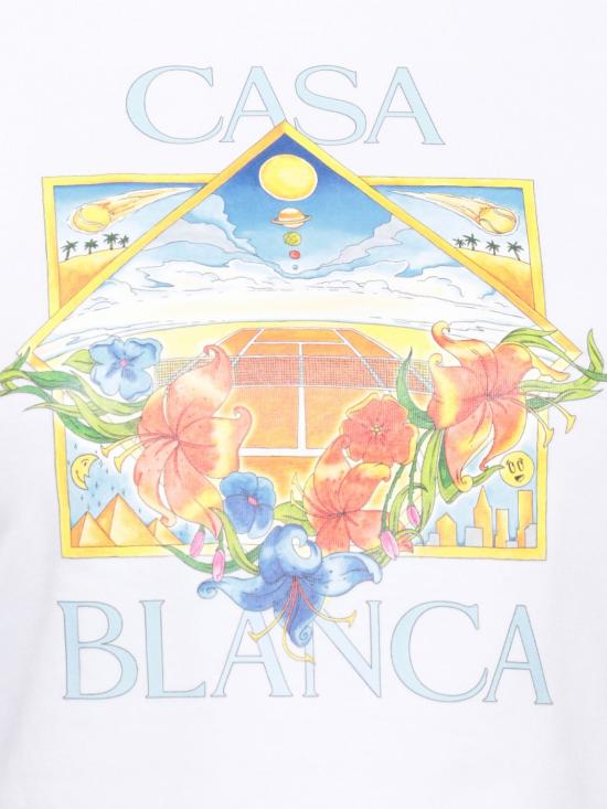 26SS 카사블랑카 반팔 티셔츠 WSS26JTS010 03 White - CASABLANCA