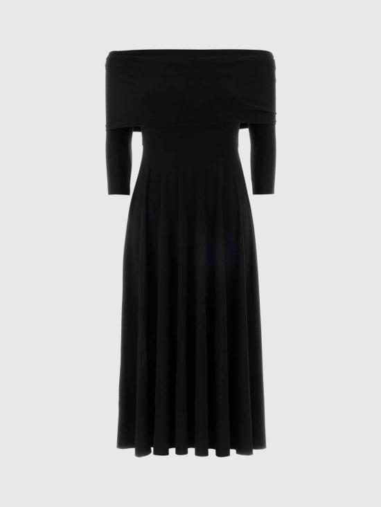 26SS 노마카말리 롱 원피스 KK1263PLU01 1 Black - NORMA KAMALI