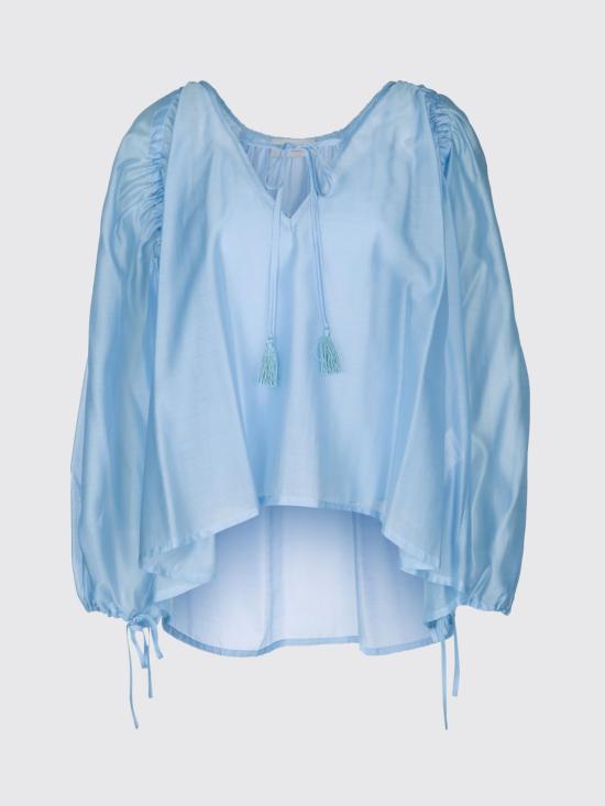 26SS 에르마노 피렌제 블라우스 D48EK055E39 MFA04 Gnawed Blue - ERMANNO FIRENZE