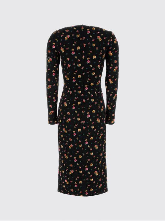 26SS 돌체앤가바나 스몰 플로럴 프린트 샤무스 드레스 F60G7TFSA8F HN5XT Black - DOLCE & GABBANA