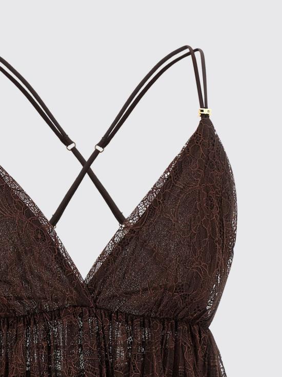 26SS 엘리자베타프랜치 롱 원피스 AB97062E2 644 Brown - ELISABETTA FRANCHI