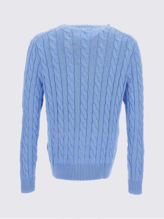 26SS 폴로 랄프로렌 로고 자수 케이블 니트 스웨터 710775885 535 Sky - POLO RALPH LAUREN