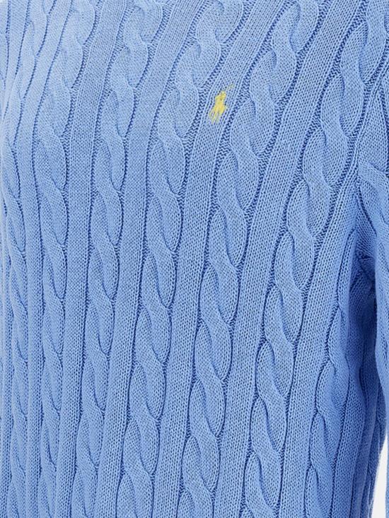26SS 폴로 랄프로렌 로고 자수 케이블 니트 스웨터 710775885 535 Sky - POLO RALPH LAUREN