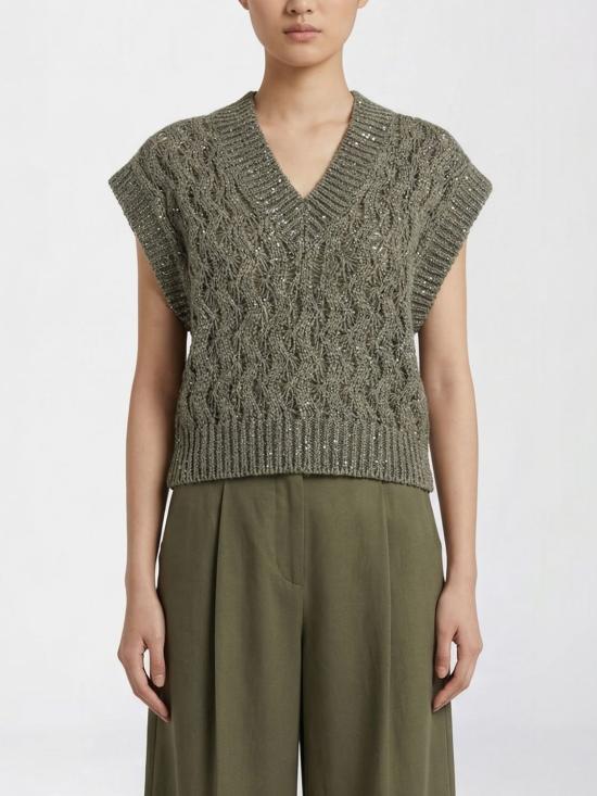 26SS 브루넬로 쿠치넬리 스웨터 MEA371112 C9125 Green