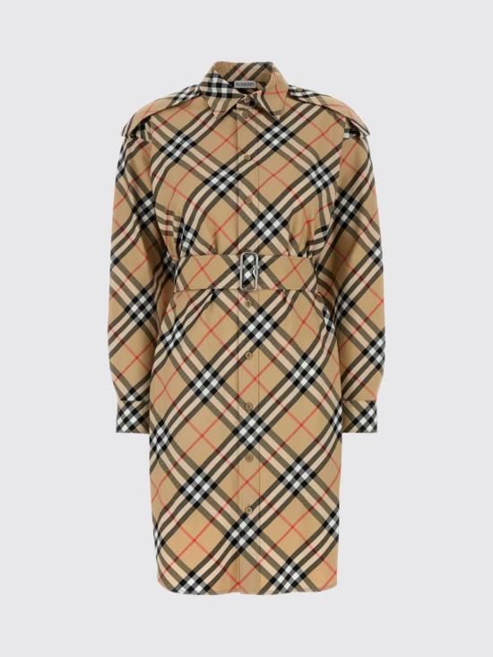 26SS 버버리 체크 코튼 셔츠 드레스 8086610 Sand - BURBERRY