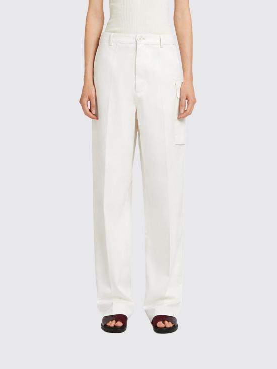 26SS 마르니 팬츠 PAMA0637A1UTC567 00W01 White