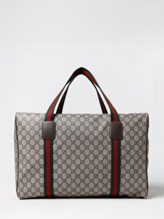 26SS 구찌 라지 더플백 스퀘어 웹 소프트 GG 수프림 758664FACK7 9768 Beige