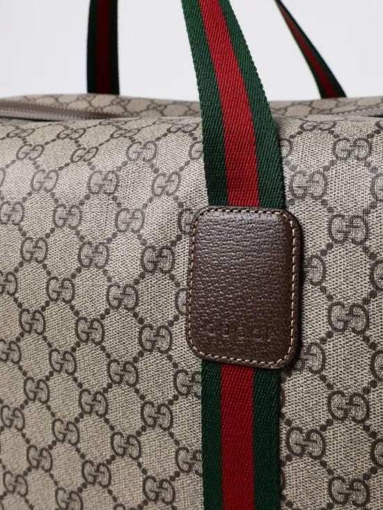 26SS 구찌 라지 더플백 스퀘어 웹 소프트 GG 수프림 758664FACK7 9768 Beige - GUCCI
