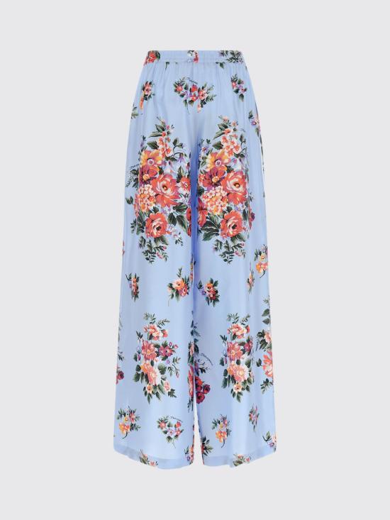 26SS 돌체앤가바나 플라워 부케 프린트 와이드 트윌 트라우저 FTDIVTIS11I HC5ZO Blue - DOLCE & GABBANA