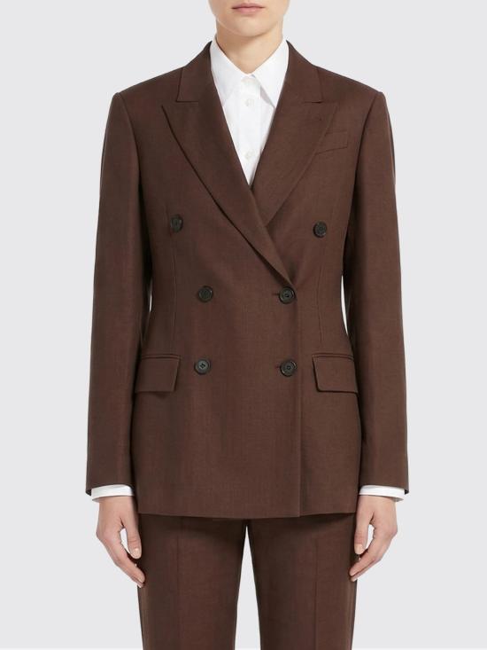 26SS 브루넬로 쿠치넬리 모닐리 비스코스 & 리넨 플루이드 트윌 블레이저 MH1267094 C9284 Brown