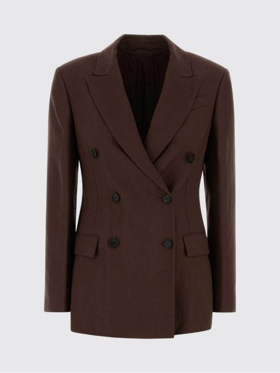 26SS 브루넬로 쿠치넬리 모닐리 비스코스 & 리넨 플루이드 트윌 블레이저 MH1267094 C9284 Brown - BRUNELLO CUCINELLI