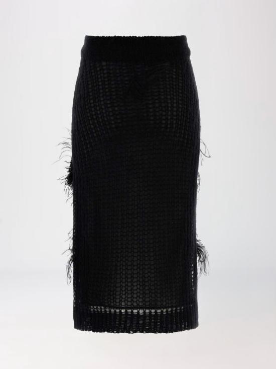 26SS 디 아티코 롱 스커트 260WCS00294KMX002FS 100 Black - THE ATTICO