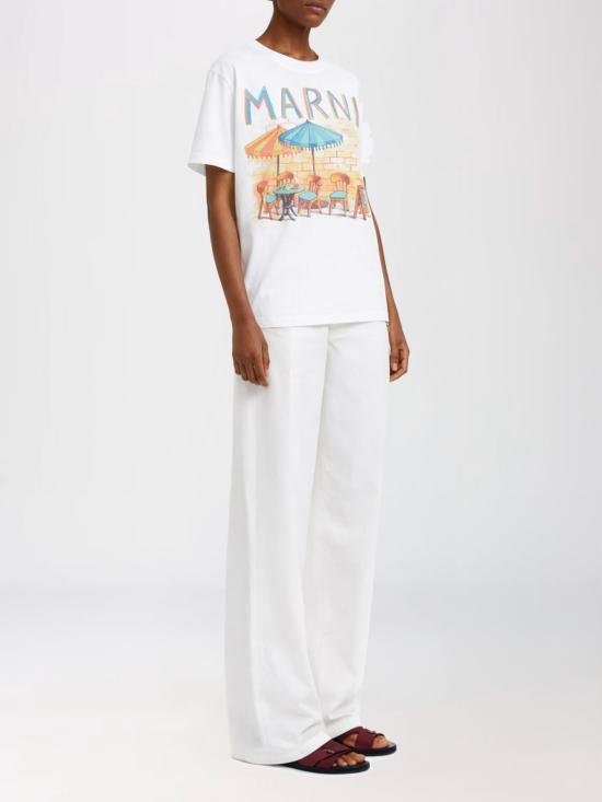 26SS 마르니 반팔 티셔츠 THJE0293PEUSCZ01 PRW01 White - MARNI