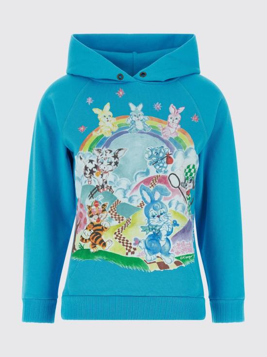 26SS 겐조 후드 티셔츠 FG52HO2004MQ 68 Blue - KENZO