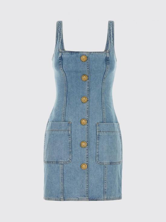 26SS 발망 롱 원피스 GF1R2531DG11 6FC Navy - BALMAIN