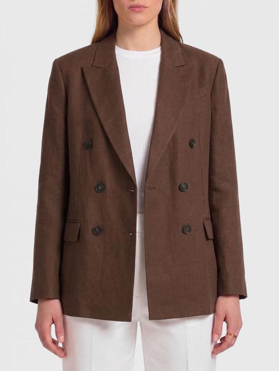 26SS 브루넬로 쿠치넬리 모닐리 비스코스 & 리넨 플루이드 트윌 블레이저 MH1267094 C9284 Brown